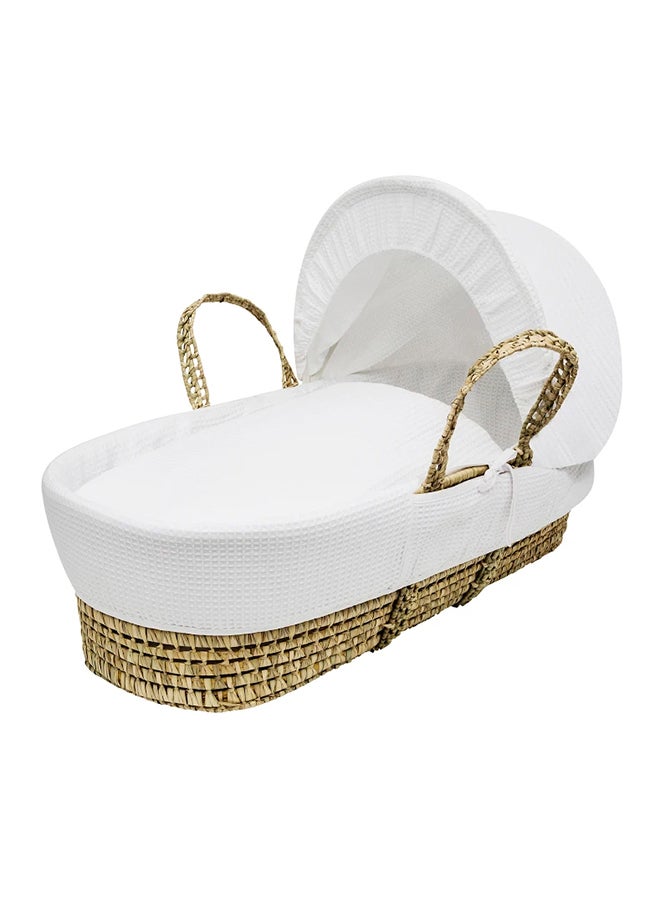 Kinder Valley Waffle Palm Moses Basket - White - Image 1