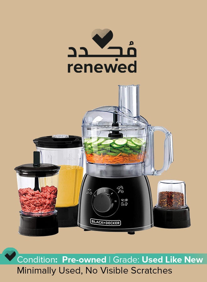 BLACK+DECKER - Renewed - Powerful Food Processor 1.2 L 400.0 W KR43-B5 Black/Clear - Image 1