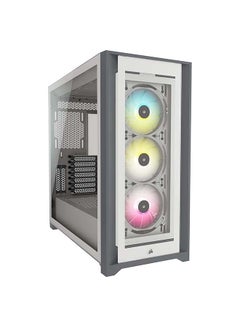 CORSAIR iCUE 5000X RGB Mid-Tower ATX PC Smart Case, Tempered Glass, 3x 120mm RGB Fans, Up to 360mm Radiator & 10x Fans Support, 2x USB 3.0, 1x USB-C 3.1, White | CC-9011213-WW White  - Image 1
