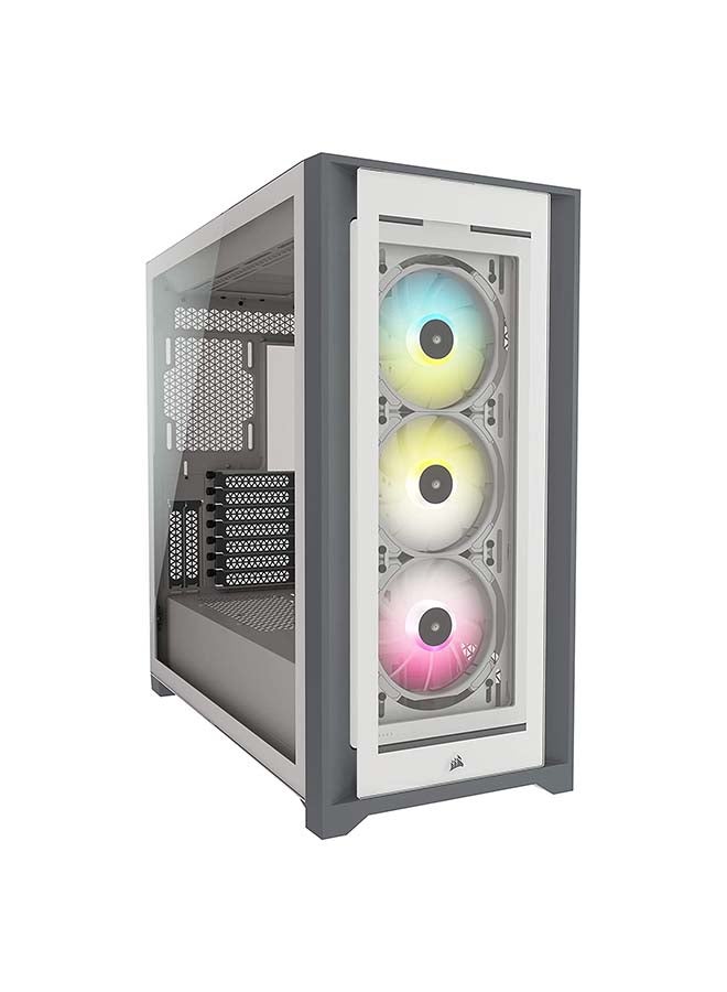 CORSAIR iCUE 5000X RGB Mid-Tower ATX PC Smart Case, Tempered Glass, 3x 120mm RGB Fans, Up to 360mm Radiator & 10x Fans Support, 2x USB 3.0, 1x USB-C 3.1, White | CC-9011213-WW White  - Image 1