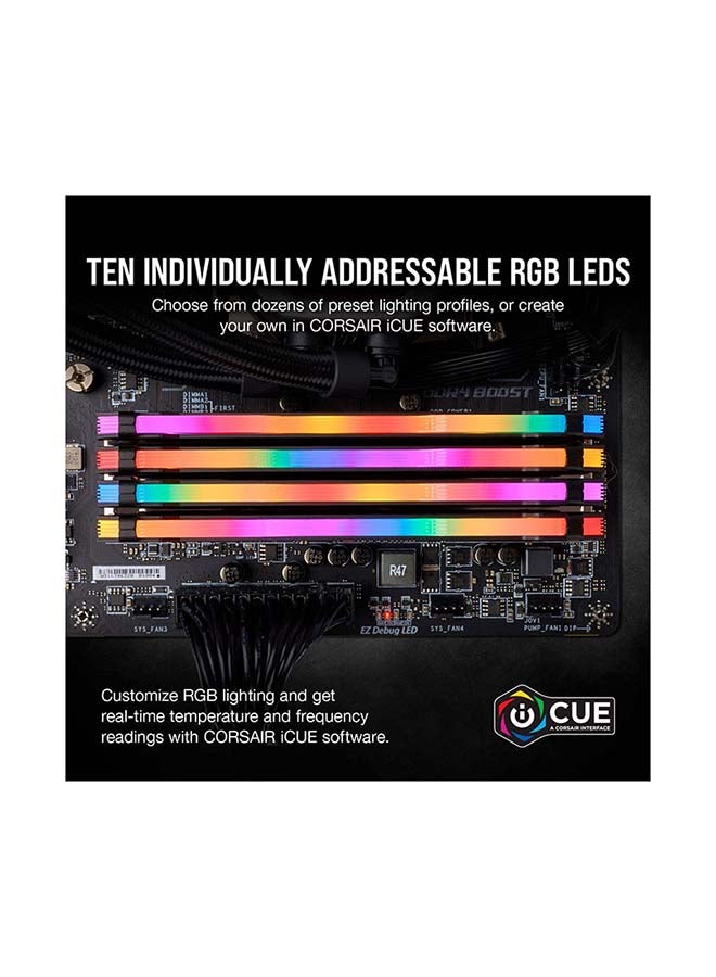 CORSAIR - DDR4 3200MHz C16 XMP 2.0 Enthusiast RGB LED Illuminated Memory Black - Image 1