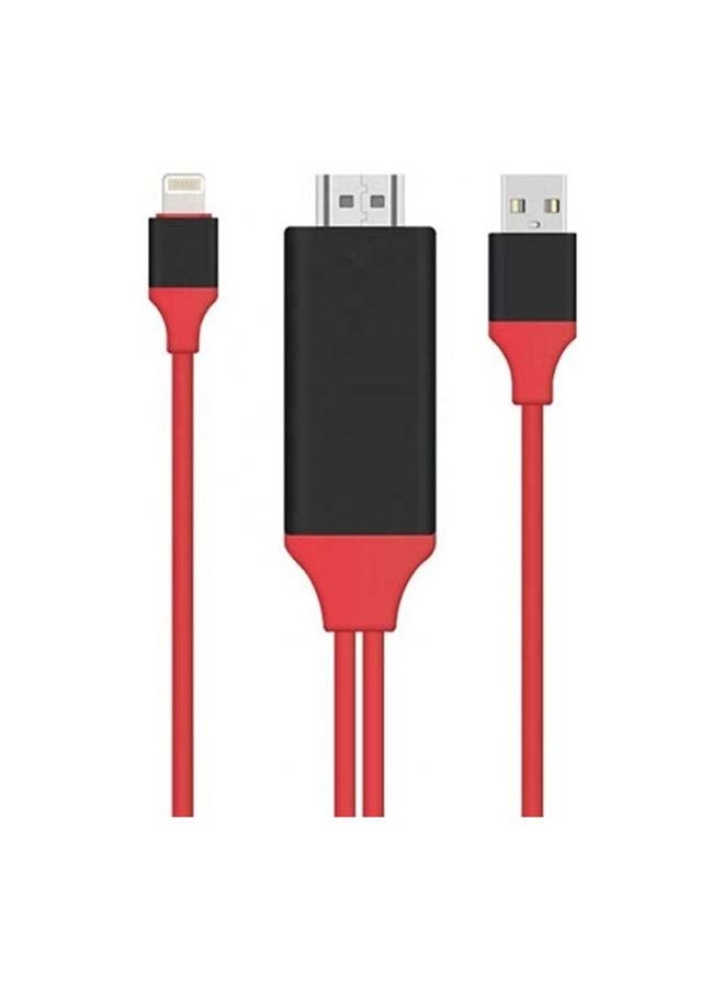 Generic - 3-In-1 Lightning to HDMI Cable Adapter red - Image 1