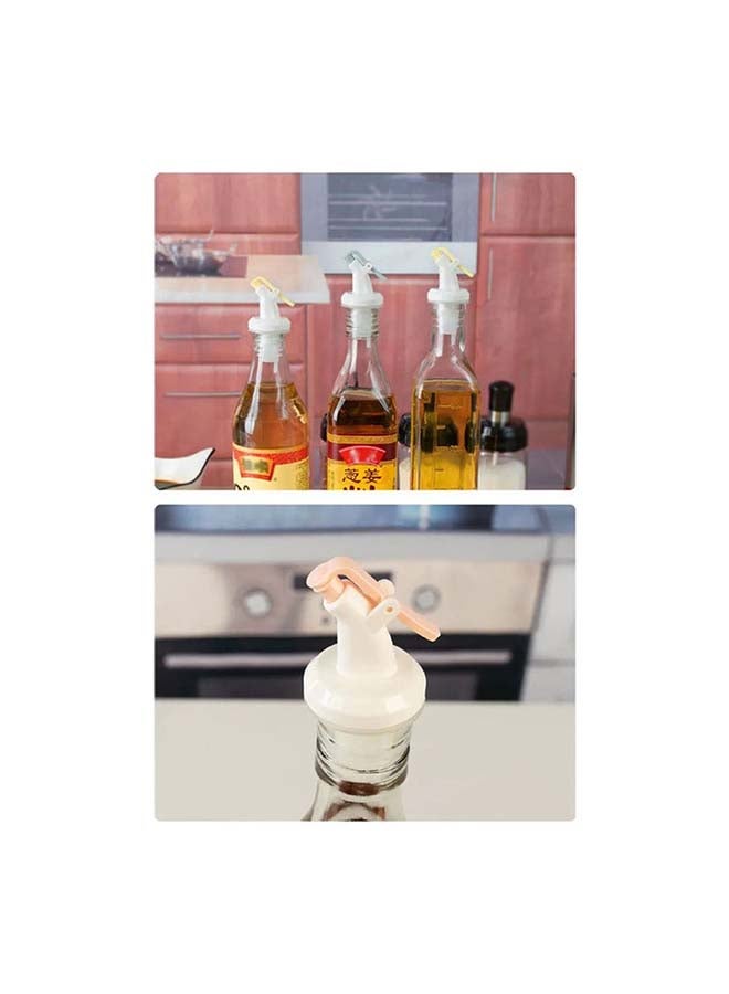 fashionhome 6-Pieces Oil Wine Vinegar Bottle Stopper Nozzle multicolour 3x2x8.1cm  - Image 3