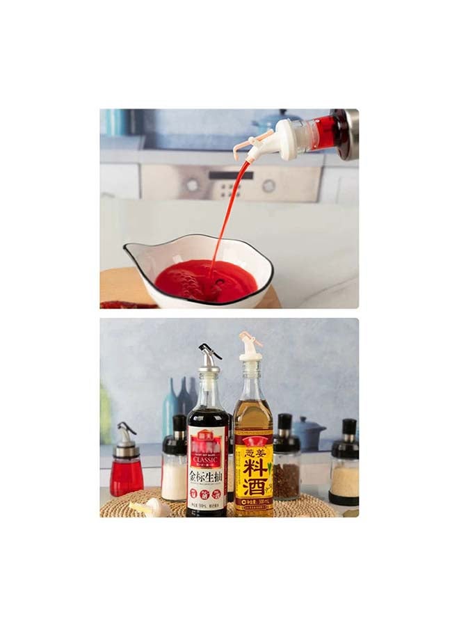 fashionhome 6-Pieces Oil Wine Vinegar Bottle Stopper Nozzle multicolour 3x2x8.1cm  - Image 2