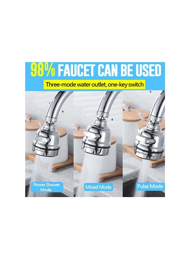 fashionhome - 360 Rotating Kitchen Faucet Nozzle Aerator Silver - Image 1
