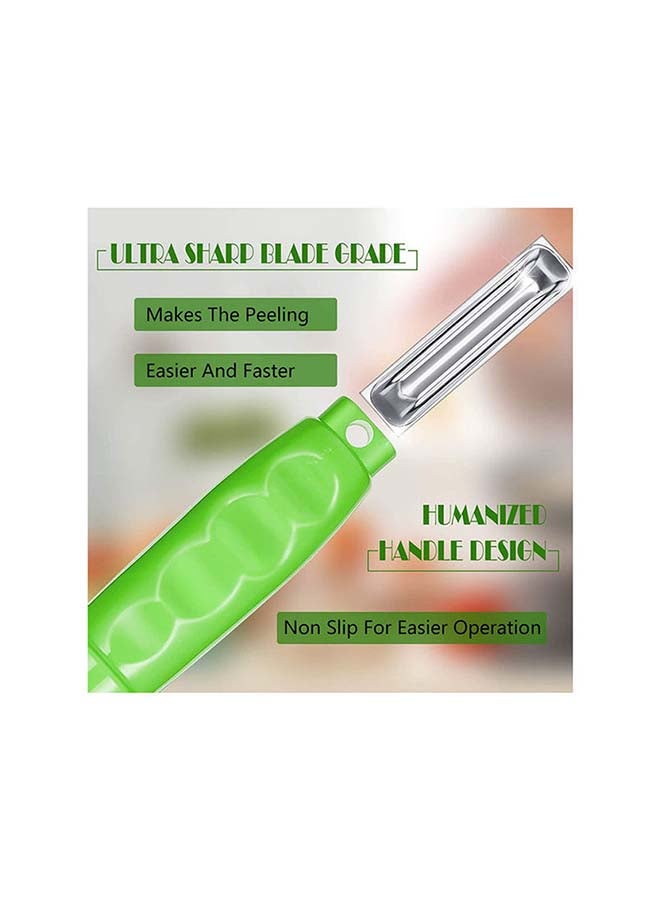 fashionhome - Vegetable Peeler With Container Storage Box Green 20x3cm - Image 1