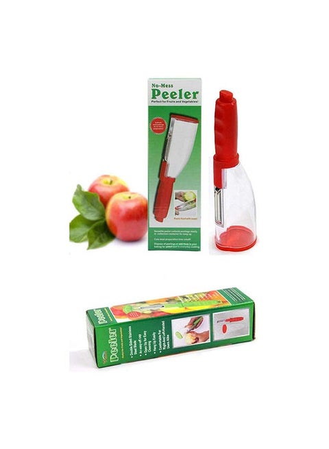 Vegetable Peeler With Container Storage Box Red 20x3cm