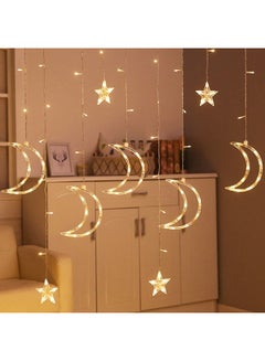 Salla Ramadan Crescent Moon Star Curtain LED Fairy Lights Yellow 3.5meter  - Image 3