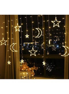 Salla Ramadan Crescent Moon Star Curtain LED Fairy Lights Yellow 3.5meter  - Image 2
