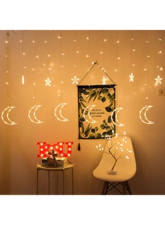 Salla Ramadan Crescent Moon Star Curtain LED Fairy Lights Yellow 3.5meter  - Image 4