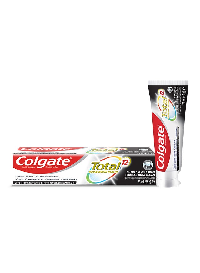Colgate - Total 12 Charcoal Deep Clean ToothPaste, 75ml Multicolor - Image 1