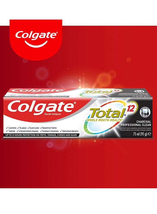 Colgate - Total 12 Charcoal Deep Clean ToothPaste, 75ml Multicolor - Image 1