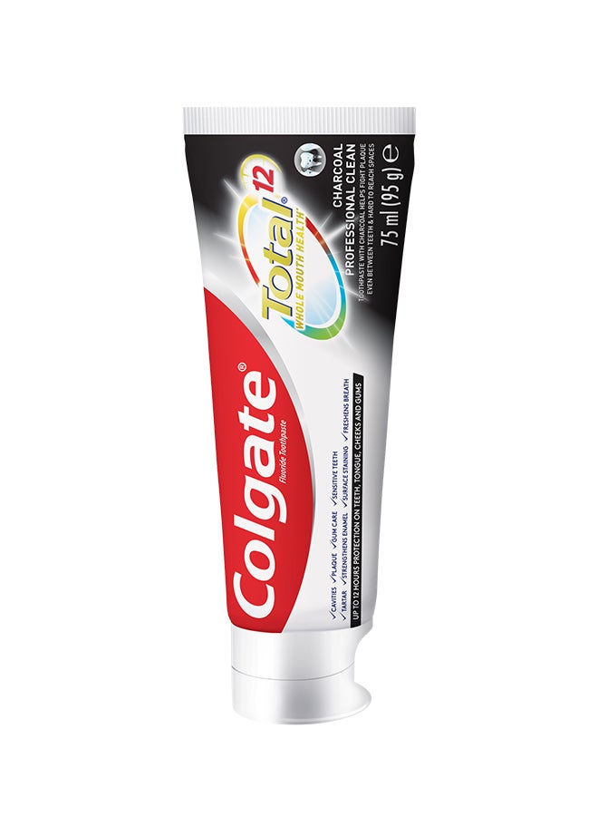 Colgate - Total 12 Charcoal Deep Clean ToothPaste, 75ml Multicolor - Image 1