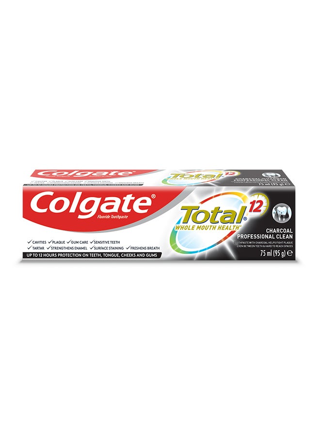 Colgate - Total 12 Charcoal Deep Clean ToothPaste, 75ml Multicolor - Image 1