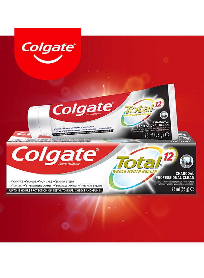 Colgate - Total 12 Charcoal Deep Clean ToothPaste, 75ml Multicolor - Image 1