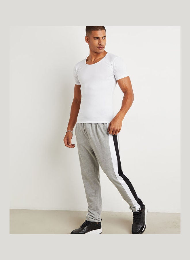Dazzle Contrast Panel Side Pocket Relaxed Fit Joggers Grey/Black/White - Image 2