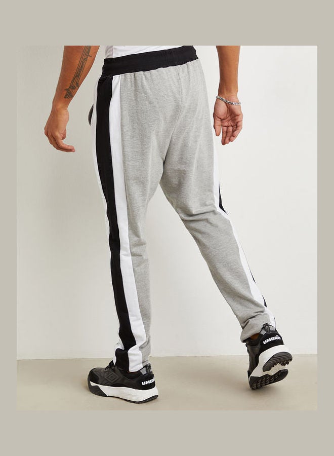 Dazzle Contrast Panel Side Pocket Relaxed Fit Joggers Grey/Black/White - Image 4
