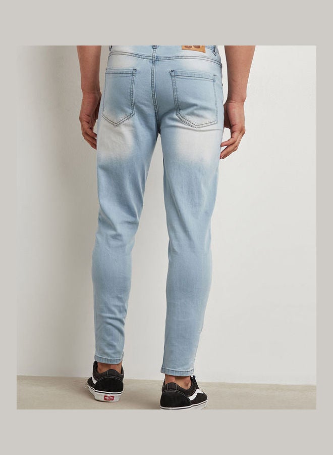 realm Cut And Sew Panelled Slim Fit Jeans Light Blue - Image 3