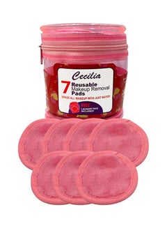 Cecilia 7-Pads Grapefruit Reusable Makeup Remover Pink  - Image 1