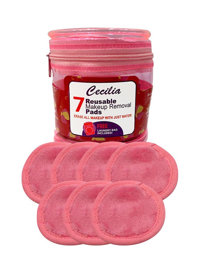 Cecilia 7-Pads Grapefruit Reusable Makeup Remover Pink  - Image 1