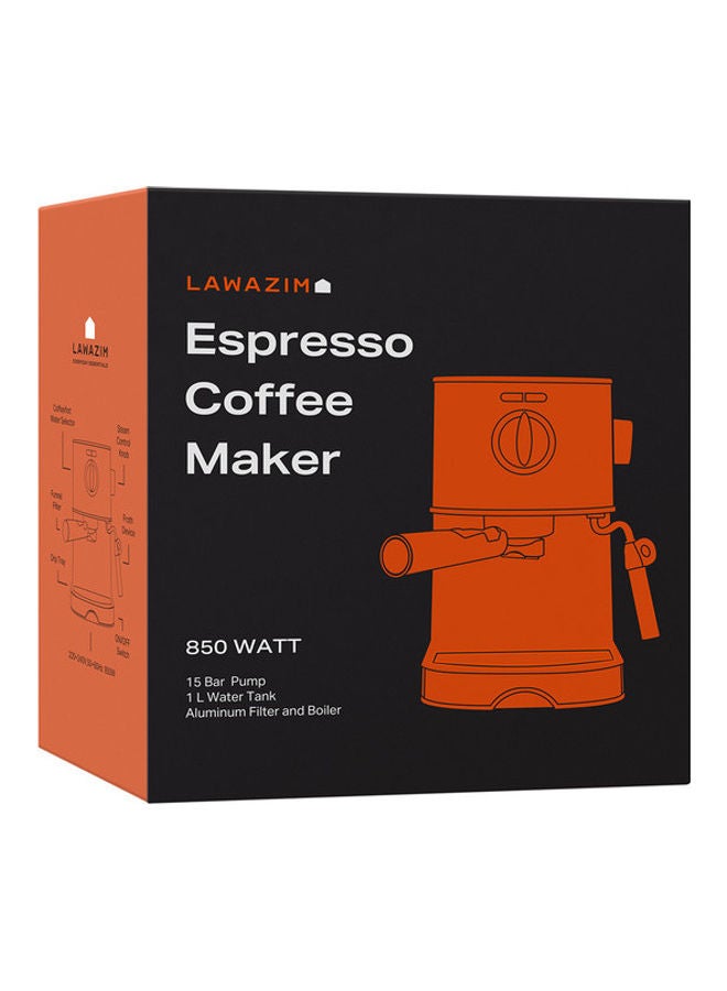 LAWAZIM - Professional Espresso And Latte Coffee Machine With Milk Frother 1 L 850 W 05-2410-02 Silver - Image 1