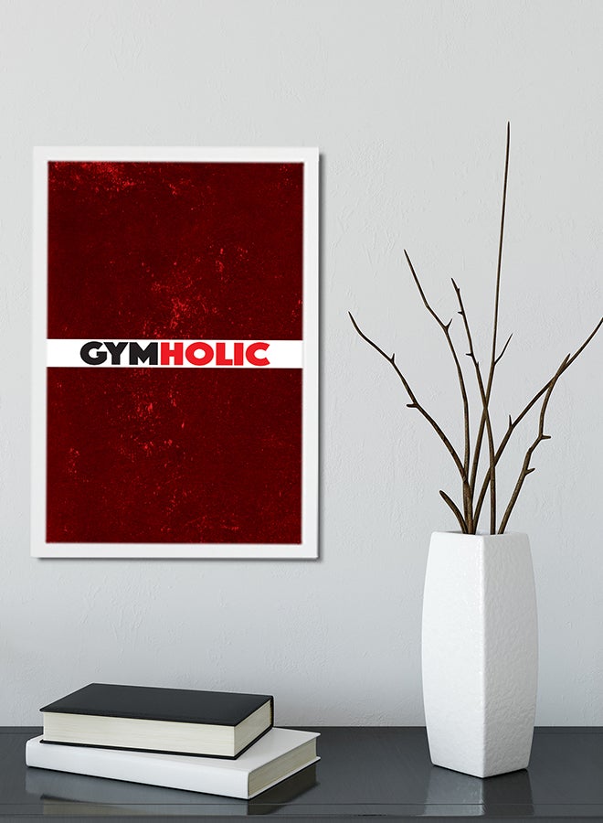 Gymholic Printed Framed Poster Red/White/Black 45x30cm  - Image 2