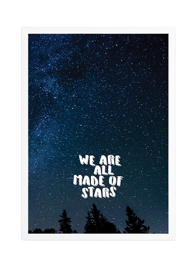 Made Of Stars Night Sky Printed Framed Poster Blue/White/Black 45x30cm  - Image 1