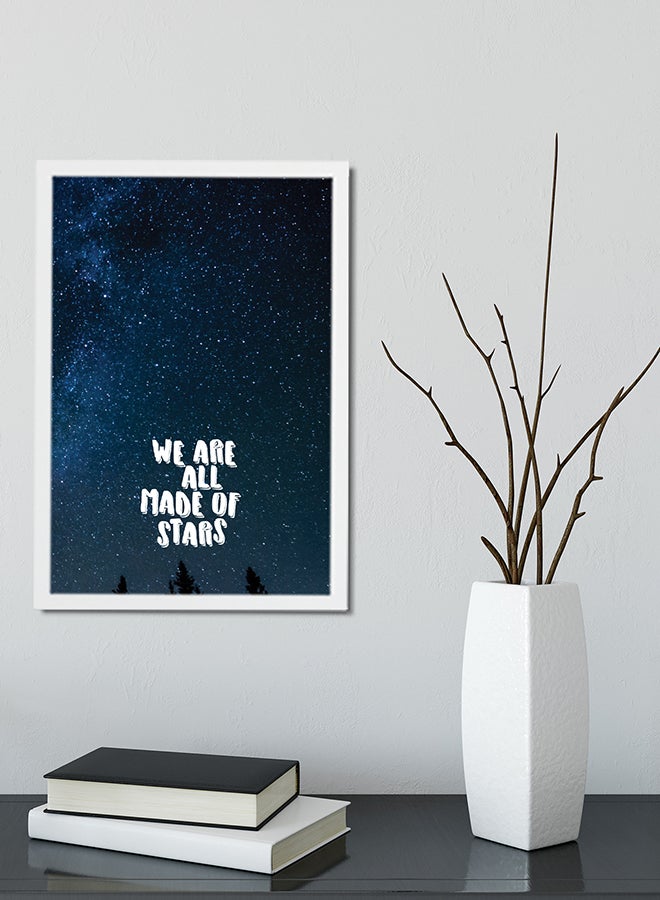 Made Of Stars Night Sky Printed Framed Poster Blue/White/Black 45x30cm  - Image 2