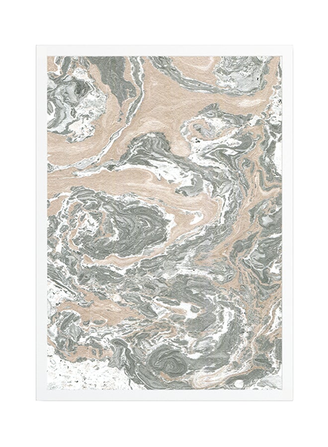 Marble Printed Framed Poster Beige/Grey 45x30cm  - Image 1