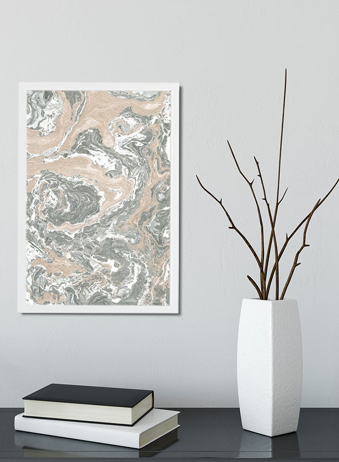 Marble Printed Framed Poster Beige/Grey 45x30cm  - Image 2