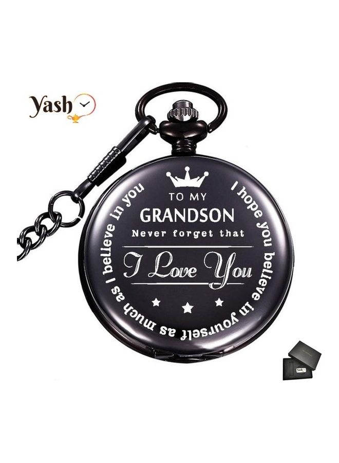 ياش ساعة جيب كوارتز بطبعة عبارة "I Love You Grandson" unisex  - Image 2