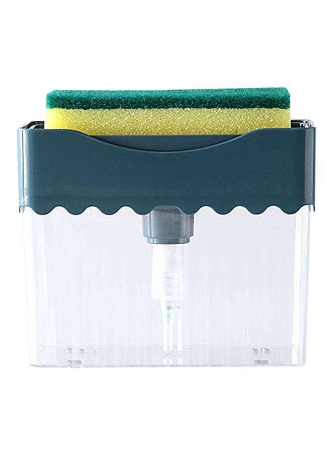 Soap Dispenser And Sponge Set Dark Blue/Green/Yellow 13.50x8.50x11.00cm - Image 1