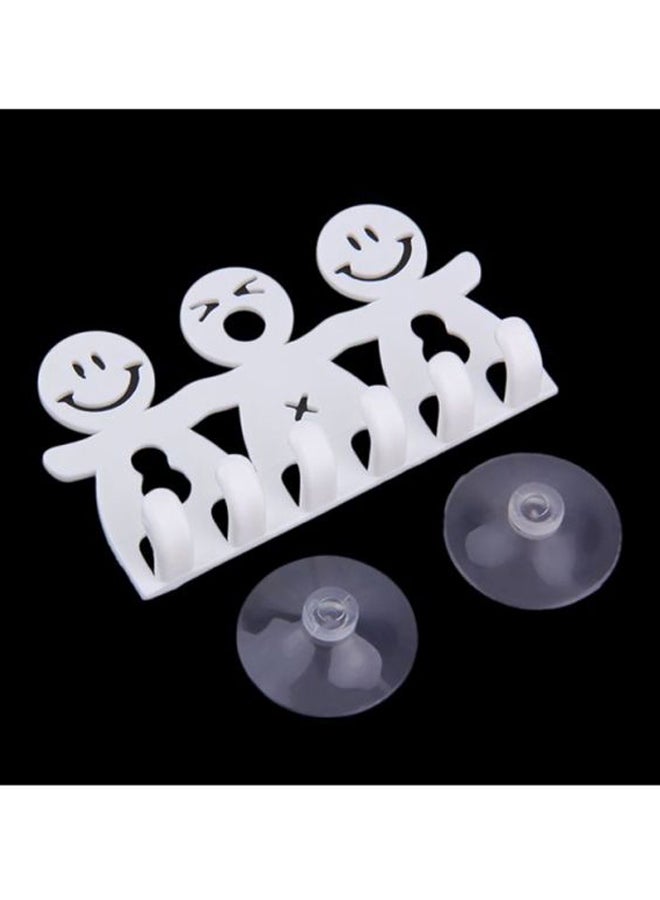 Smile Face Designed Toothbrush Holder White 15x13x1cm - Image 3