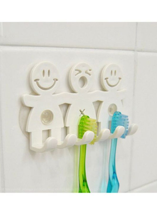 Smile Face Designed Toothbrush Holder White 15x13x1cm - Image 2