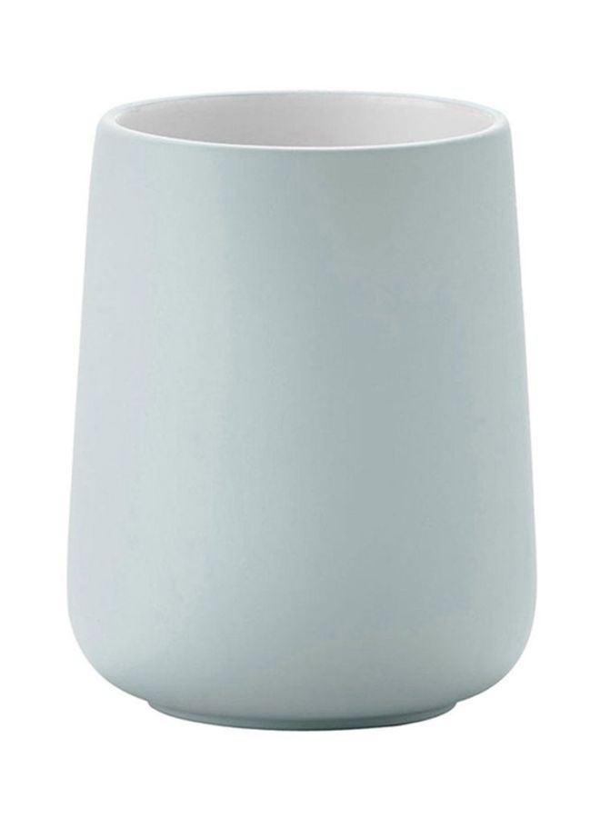 Generic Round Toothbrush Holder Light Blue/White 15x10cm 
