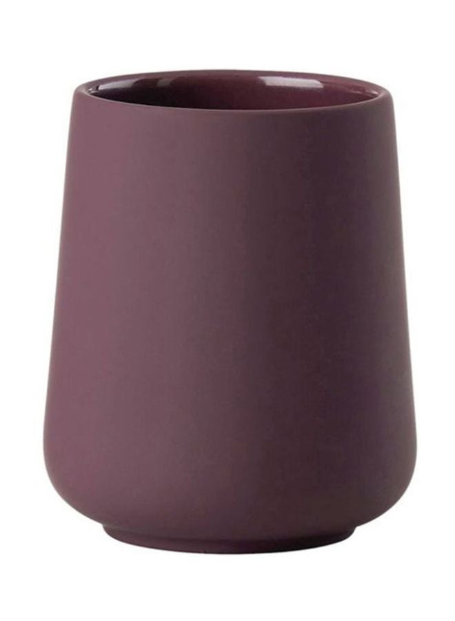Round Shape Toothbrush Holder Brown 15x10cm 