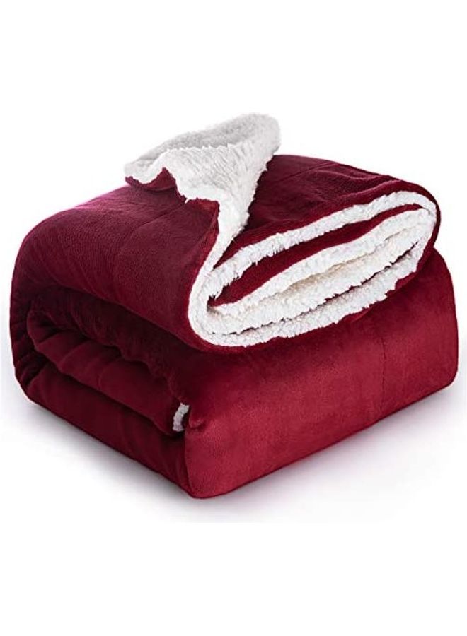 Plush Blanket Fuzzy Soft Blanket Microfiber Throw cotton Red/White 14.96inch 