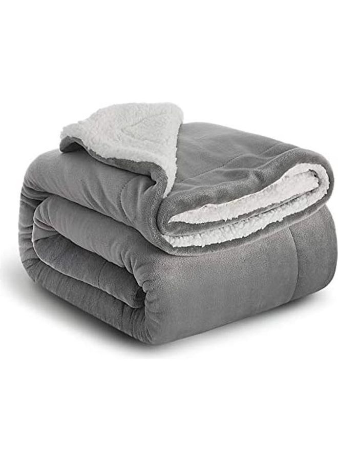 Fuzzy Soft Plus Blanket Cotton Grey/White 16.54inch 