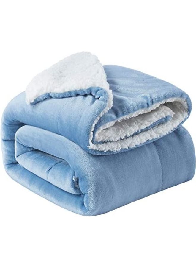 Fuzzy Soft Plus Blanket Cotton Blue/White 15inch 
