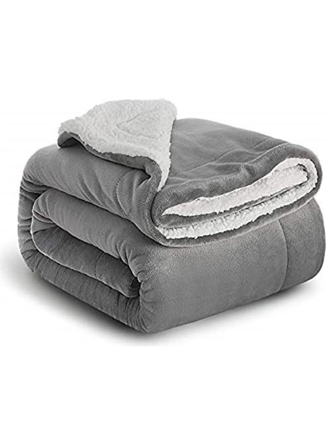 Fuzzy Soft Plus Blanket Cotton Grey/White 14.96inch 