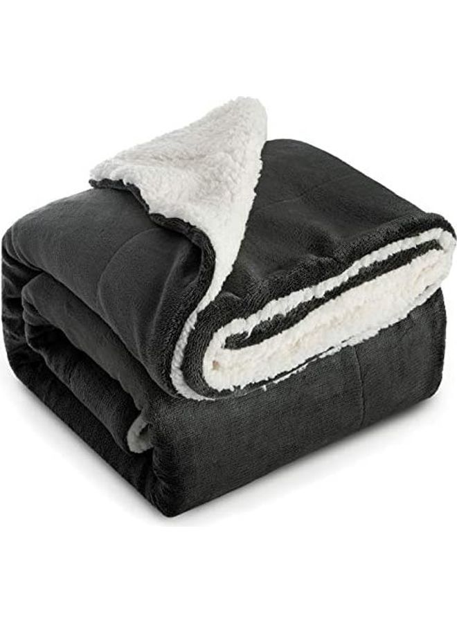 Super Soft Cozy Luxury Bed Blanket cotton Dark Grey 14.96inch 