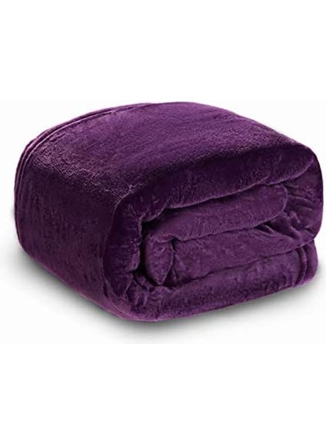 Flannel Fleece Throw Blanket cotton Purple 11.81inch 