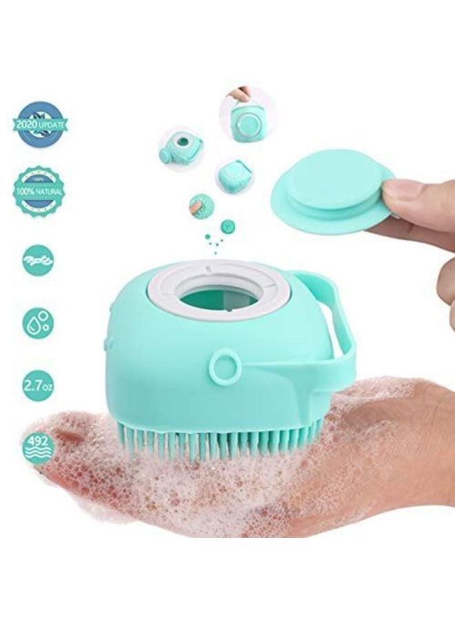 Silicone Shower Brush With Soap Dispenser Cyan - Image 3