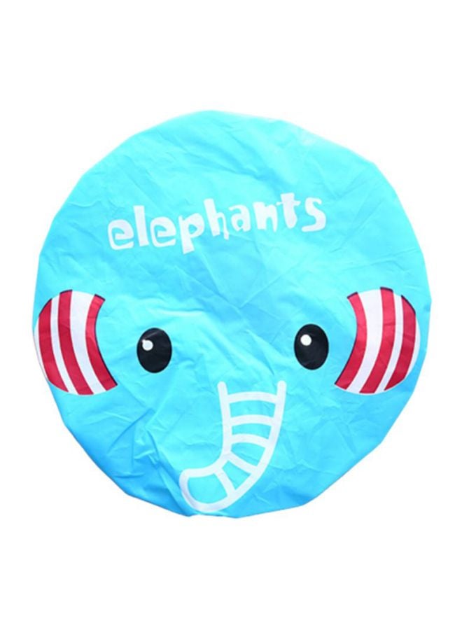 Elephant Printed Shower Cap Blue/White/Red 27cm