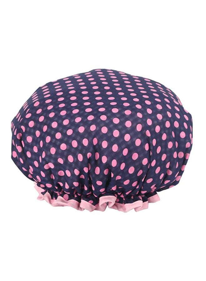 Voberry Polka Dot Printed Shower Cap Blue/Pink 1x5cm - Image 1