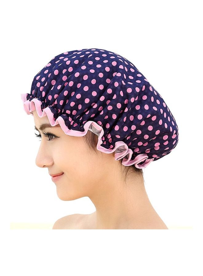 Voberry Polka Dot Printed Shower Cap Blue/Pink 1x5cm - Image 2