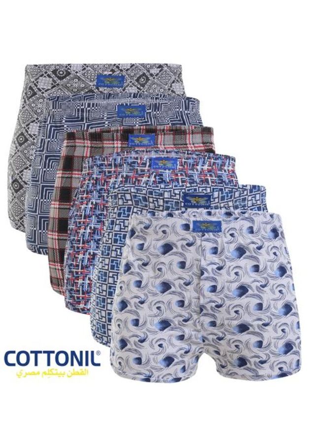 COTTONIL - 6-Piece Cotton Printed Boxer Set Multicolour - Image 1