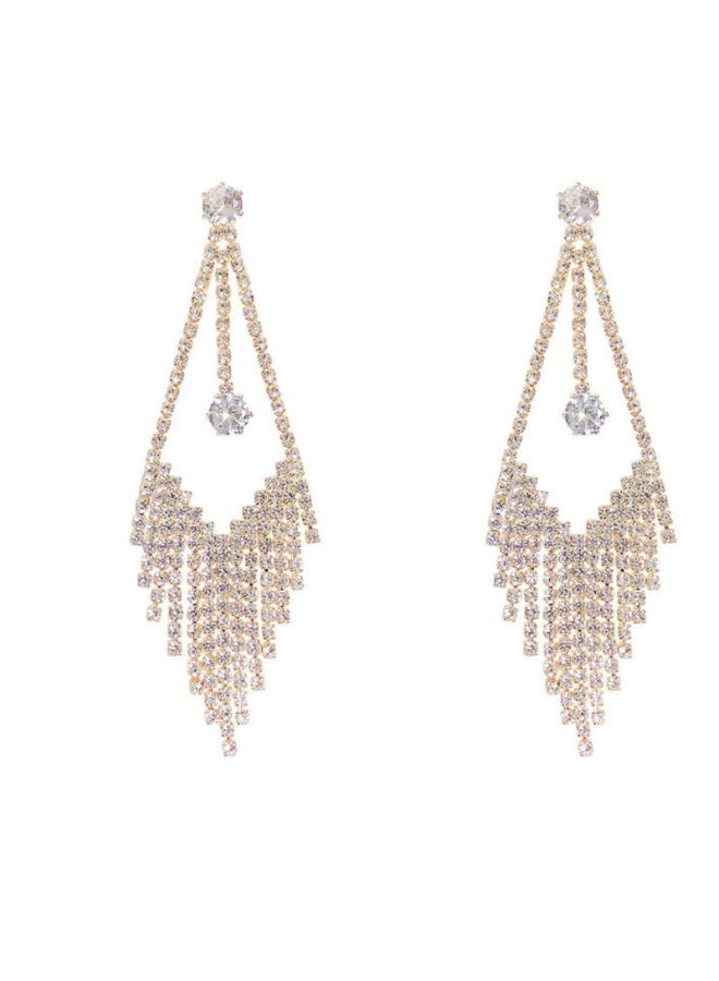 J&J 925 Silver Needle Earrings With Rhinestone  - Image 1