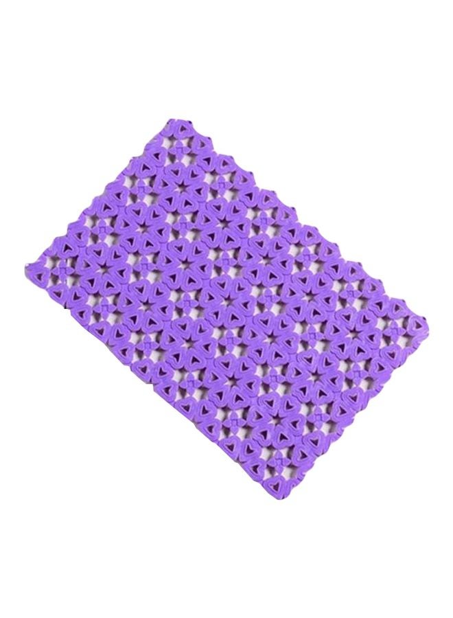 Hollow Cut Design Bathroom Mat Purple 30x20cm - Image 1