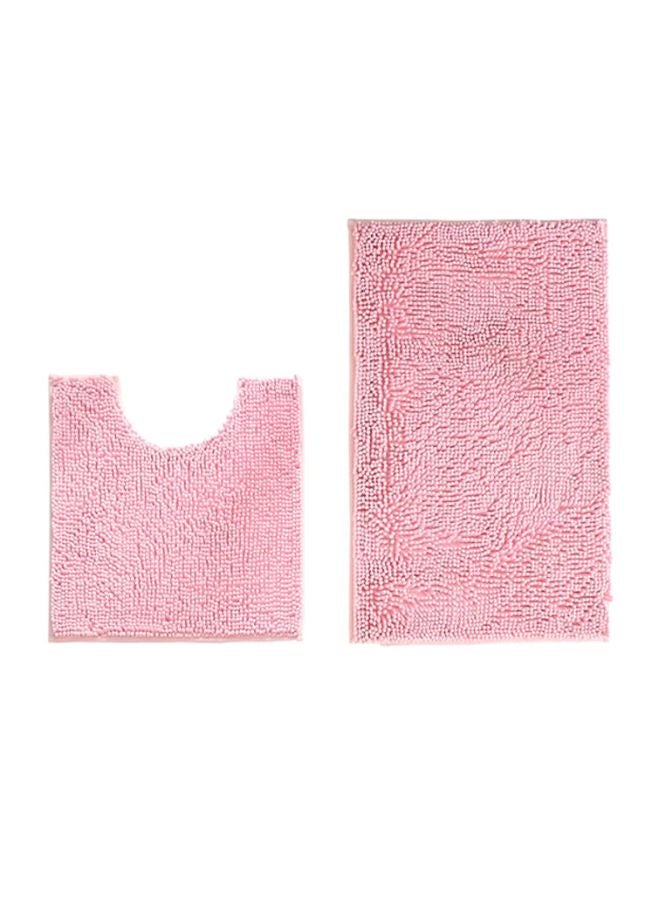 2-Piece Bathroom Mats Set Pink U-Shaped (20c32), Mat (20x20)cm - Image 1
